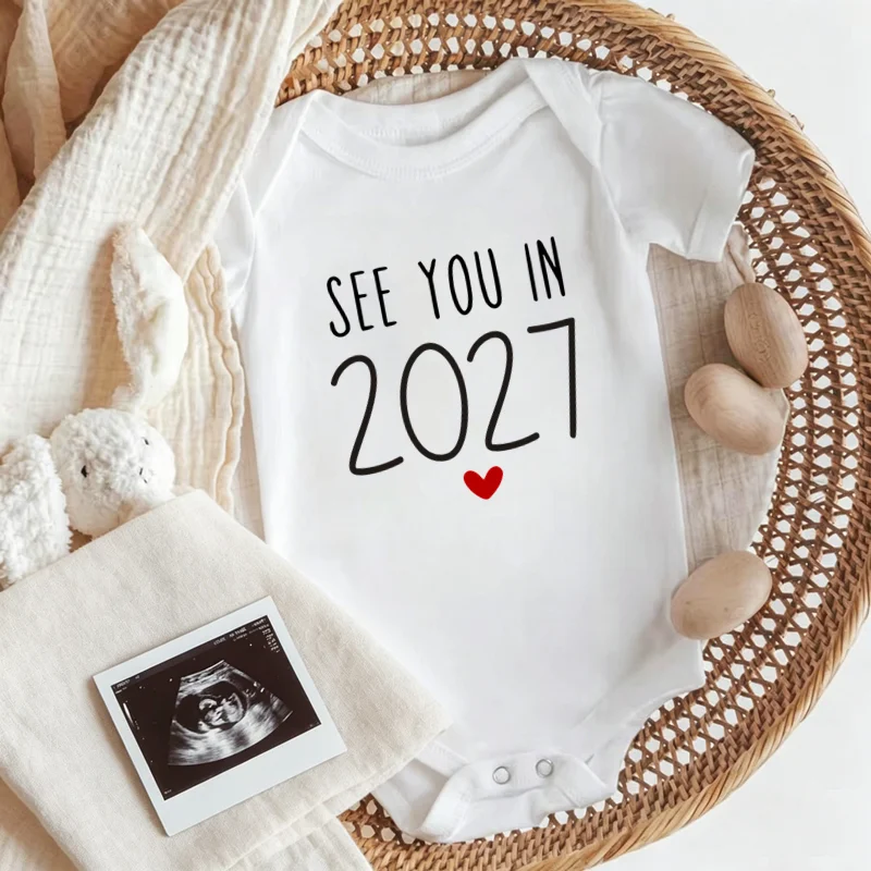 Baby Clothing Embroidery - See You In 2027 Baby Announcement