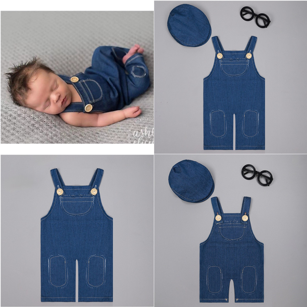 Baby Clothing 1 Year Old - ❤️Newborn Photography Clothing Denim Overalls Studio