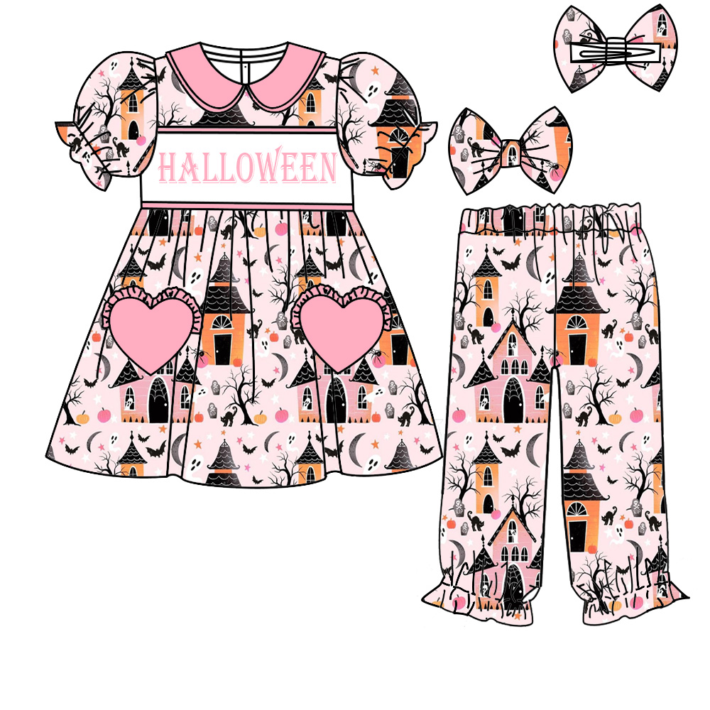Toddler Legging Set - Girls Collection Halloween Short Sleeve Elastic