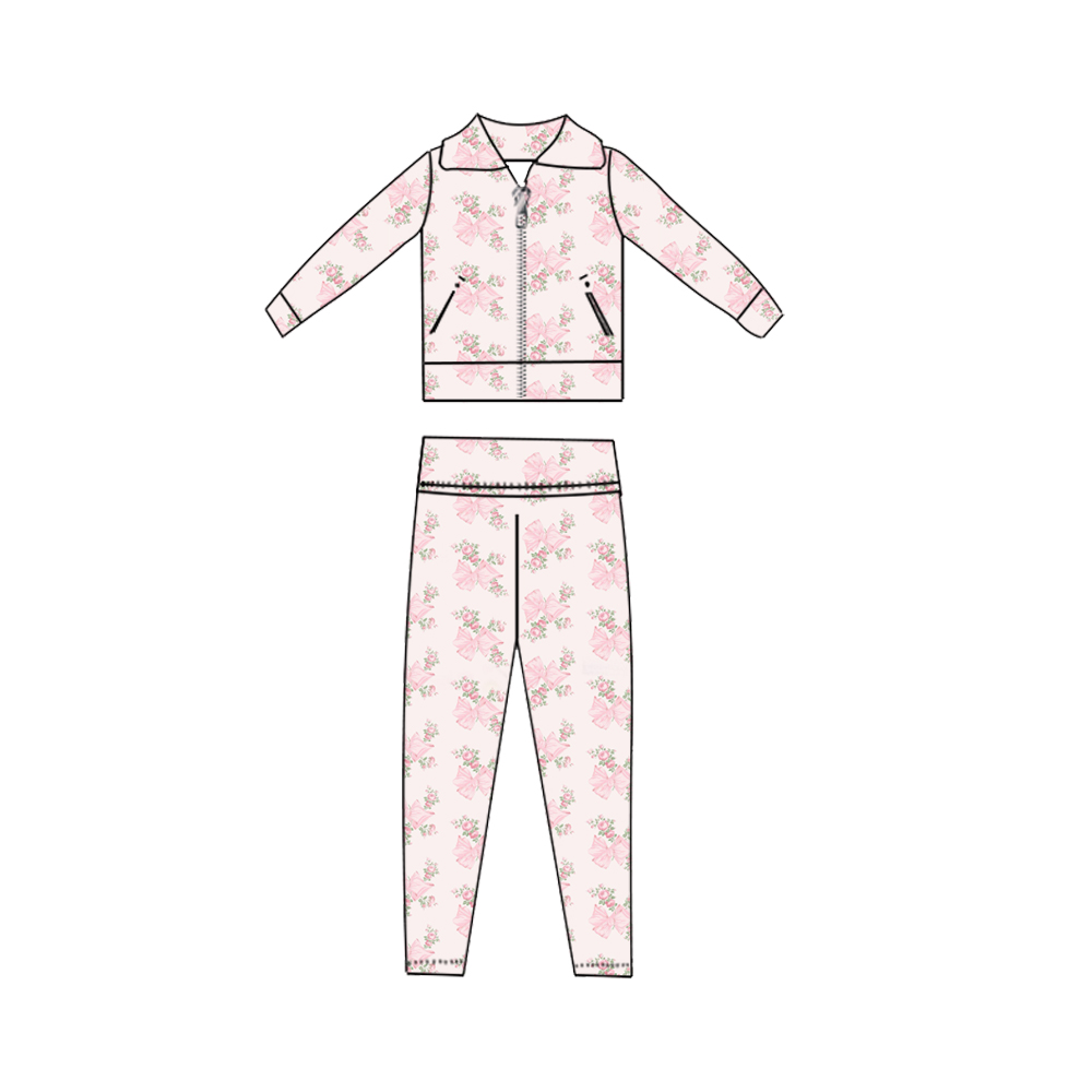 Kids Clothes Pink Bows Floral  - огляд і ціна Toddler Legging Set