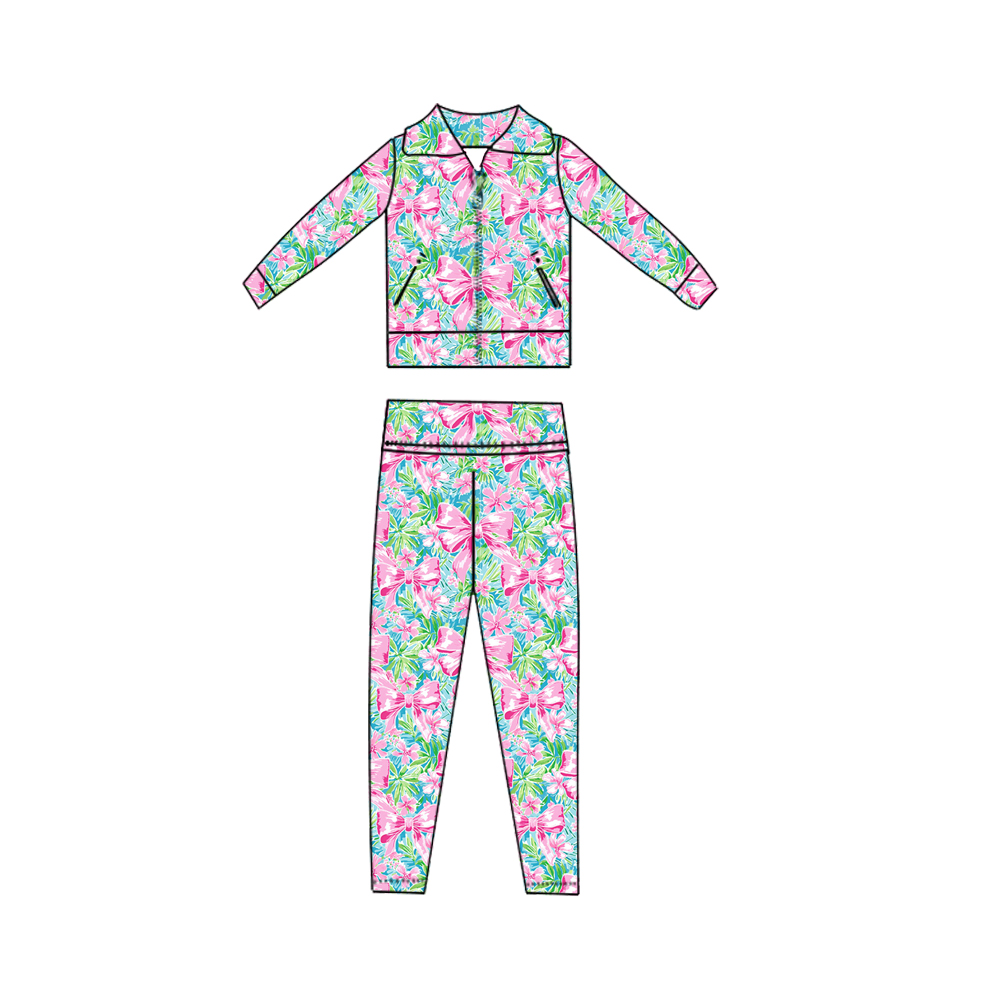 Kids Clothes Pink Bows Floral  - огляд і ціна Toddler Legging Set