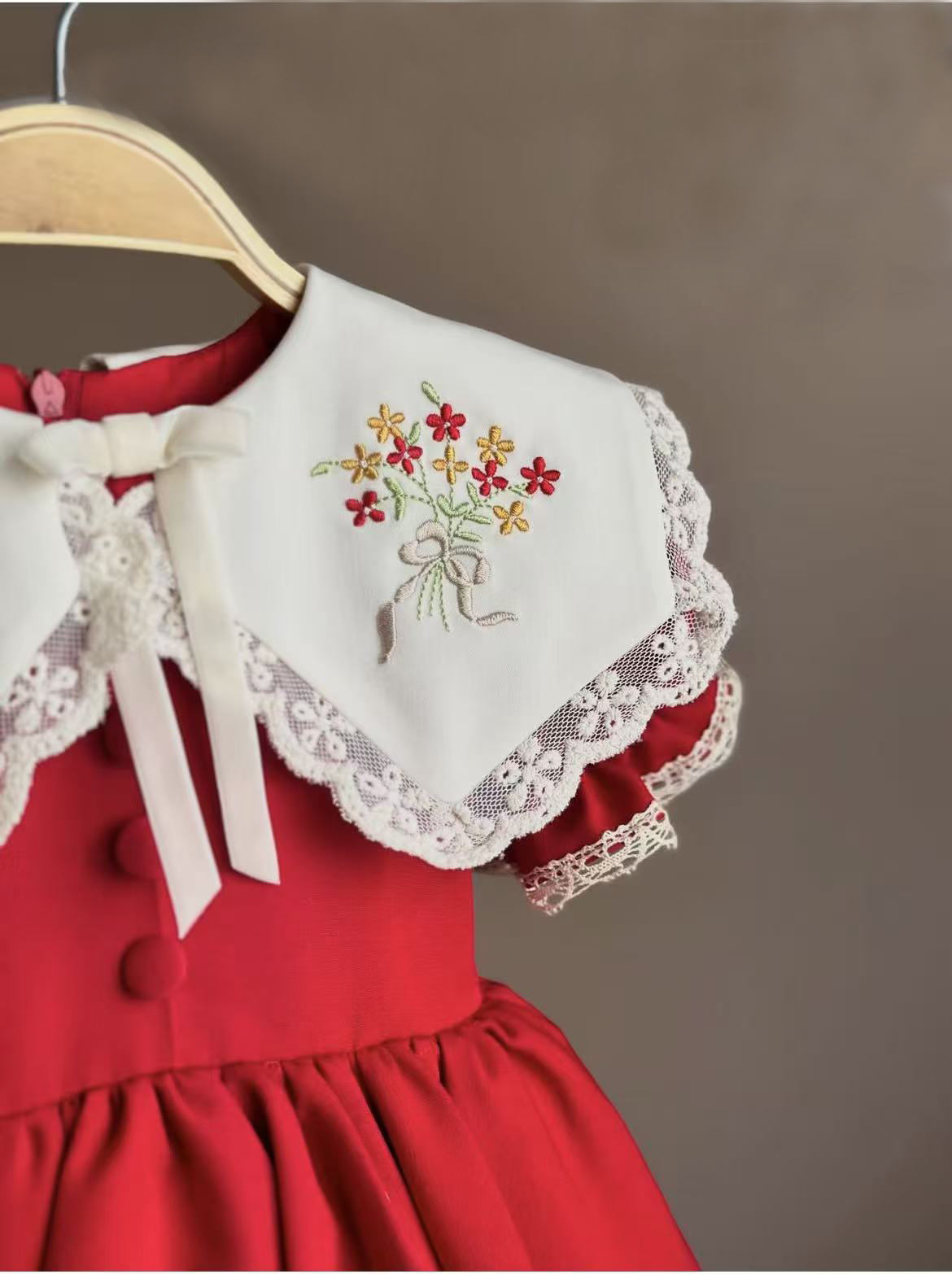 0-12Y Baby Girl Summer Red Emb - огляд і ціна Baby Clothing Embroidery