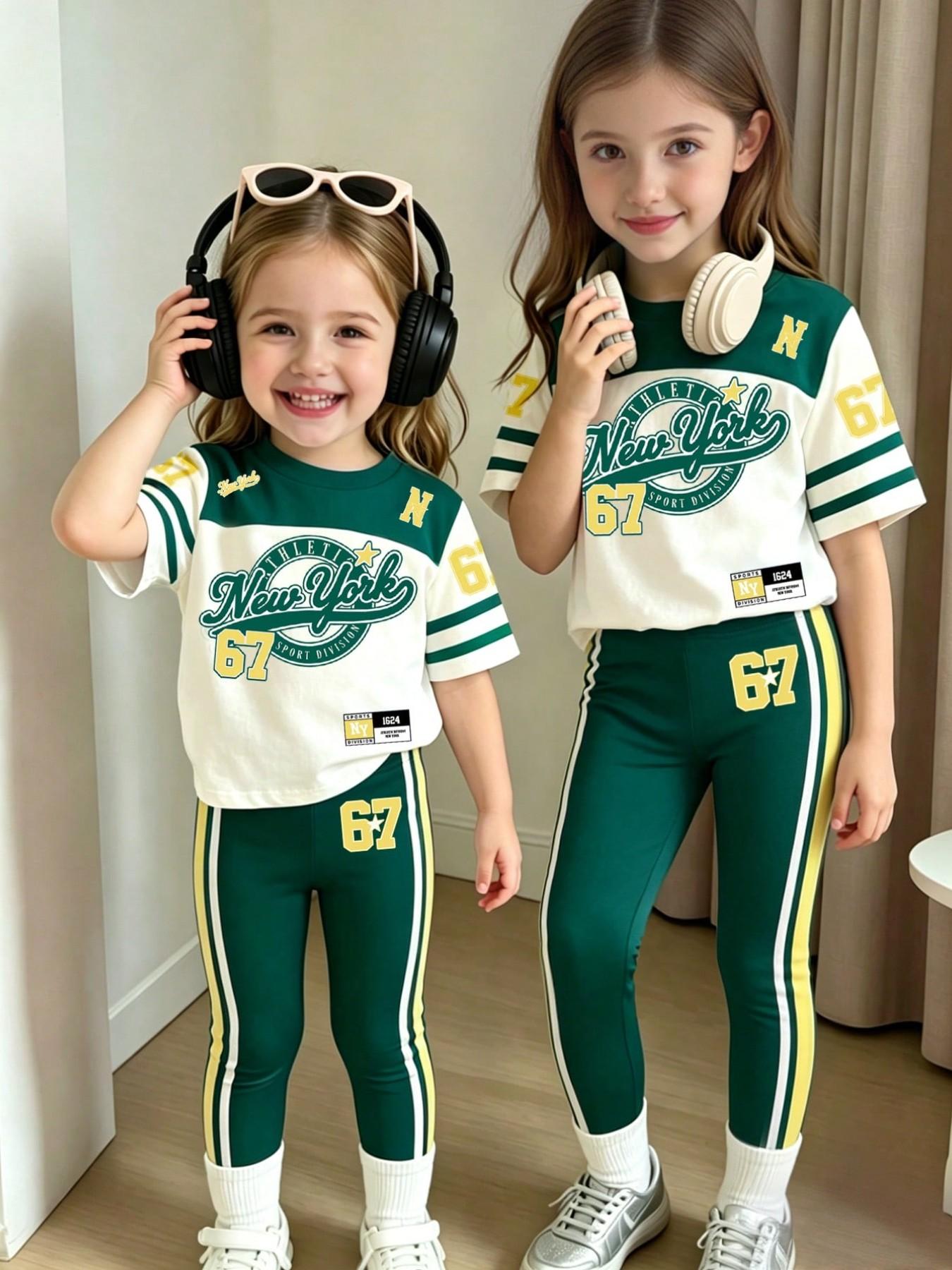Girls' Summer and Autumn Casua - огляд і ціна Toddler Legging Set